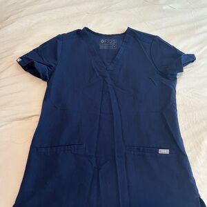 Figs Navy Blue Scrub Top